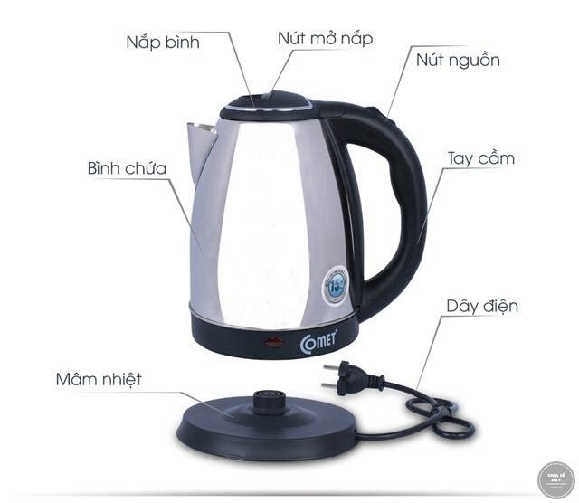 Cách sử dụng ấm siêu tốc an toàn, tiết kiệm điện