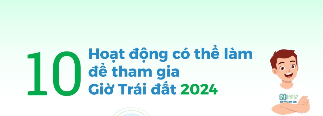 Infographic: 10 hoạt động có thể làm để tham gia Giờ Trái đất 2024