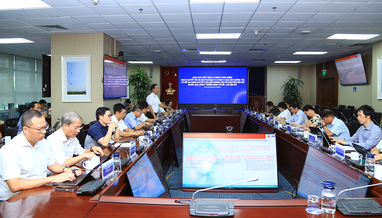 EVN triển khai mạnh mẽ, hiệu quả Nghị quyết số 36-NQ/TW của Bộ Chính trị về đẩy mạnh ứng dụng, phát triển công nghệ thông tin
