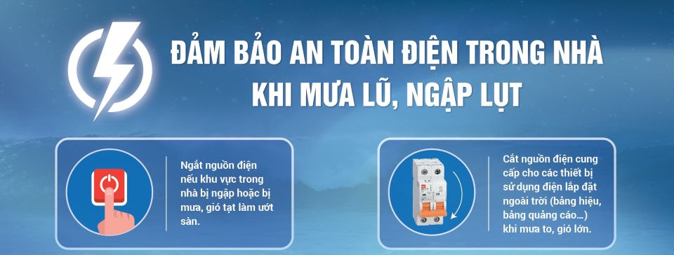 Đảm bảo an toàn điện trong nhà khi mưa lũ, ngập lụt
