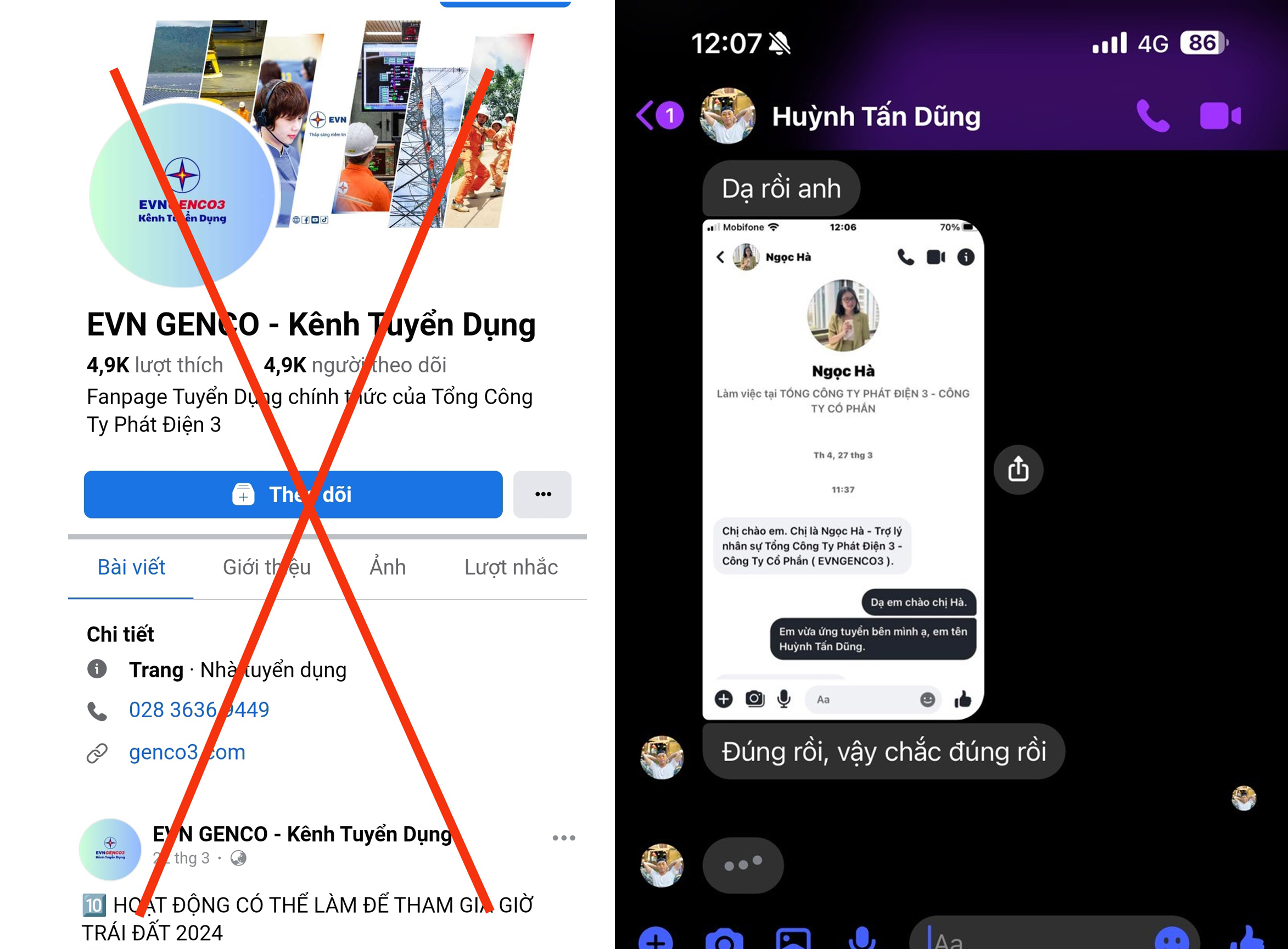 Cảnh báo hiện tượng giả danh thương hiệu, nhãn hiệu EVNGENCO3 để lừa đảo
