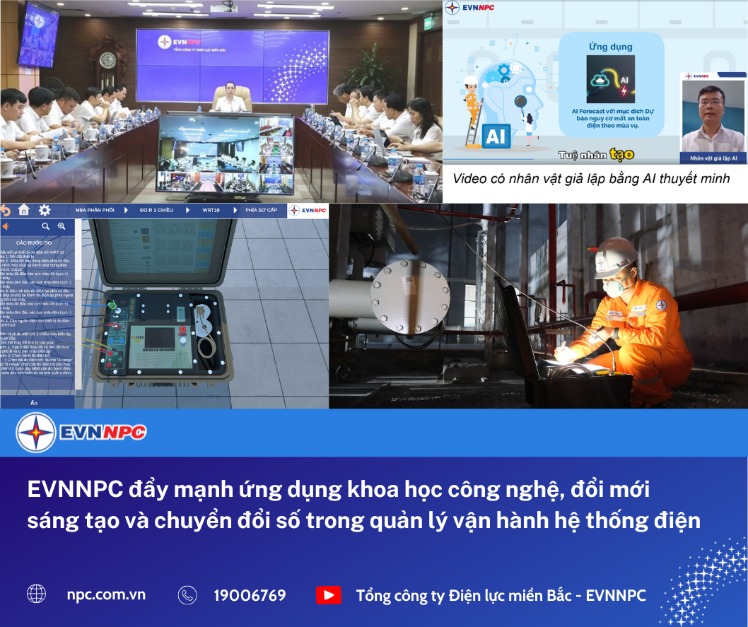 EVNNPC đẩy mạnh ứng dụng khoa học công nghệ, đổi mới sáng tạo và chuyển đổi số trong quản lý vận hành hệ thống điện