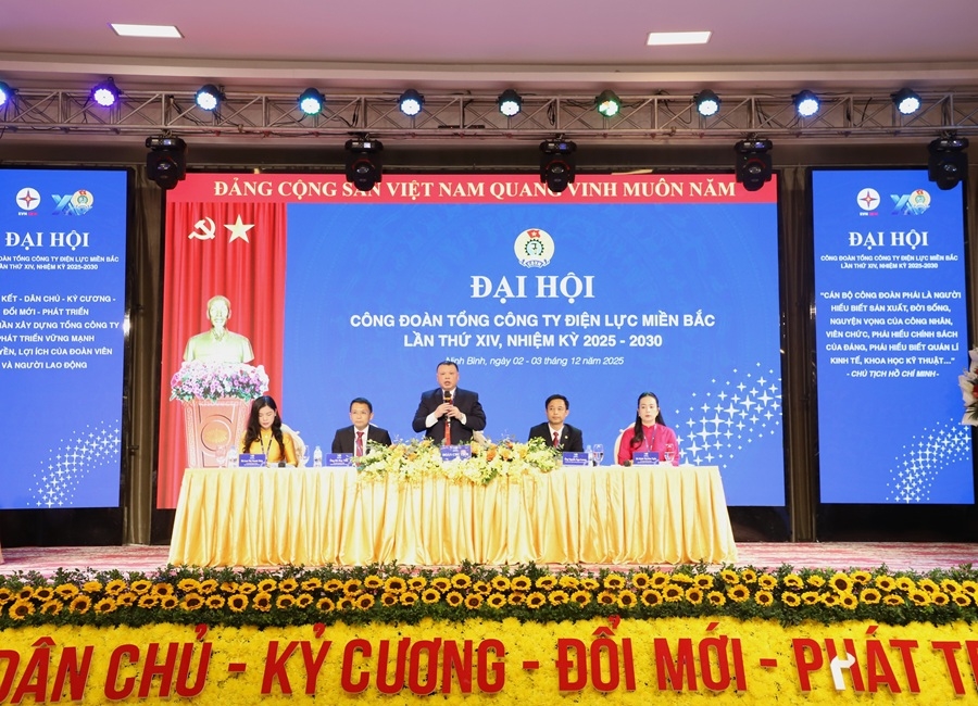 165 đại biểu tham dự Đại hội Công đoàn Tổng công ty Điện lực miền Bắc lần thứ XIV, nhiệm kỳ 2025–2030