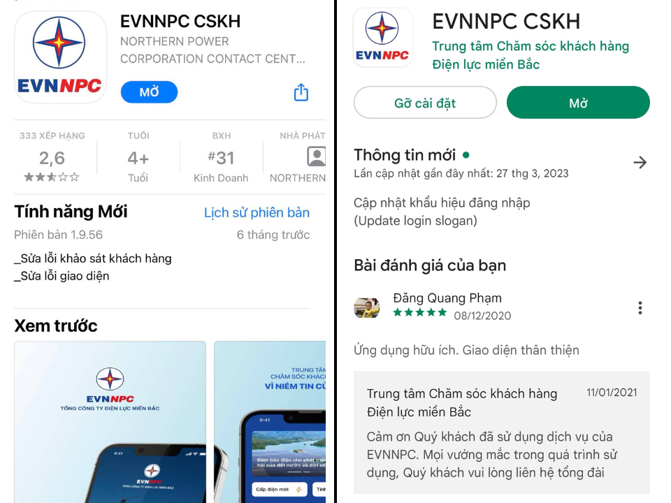 Hướng dẫn cài đặt và tra cứu lịch ngừng, giảm mức cung cấp điện trên App EVNNPC CSKH