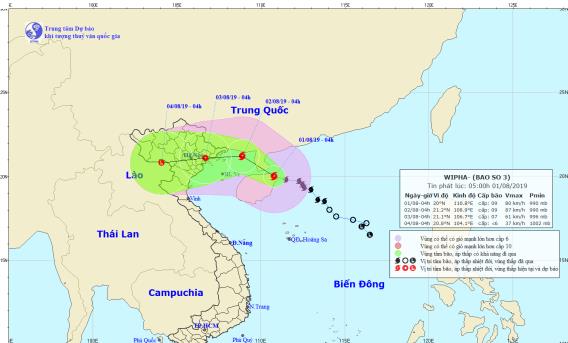 Công điện thượng khẩn về triển khai đối phó với cơn bão số 3 (WIPHA)