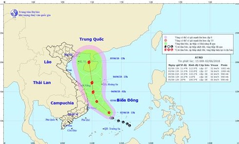 Áp thấp nhiệt đới đang mạnh lên thành bão, tiến sâu vào Biển Đông
