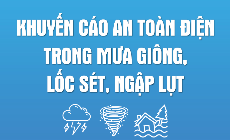 Khuyến cáo an toàn điện trong mưa bão, lốc sét, ngập lụt