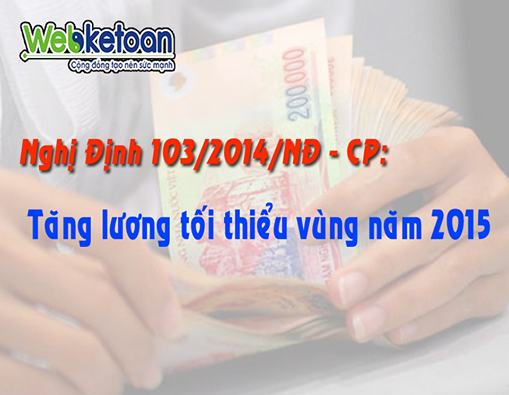 Tăng mức lương tối thiểu vùng từ ngày 1/1/2015